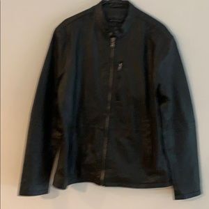 Men’s black John Varvatos leather jacket NEW